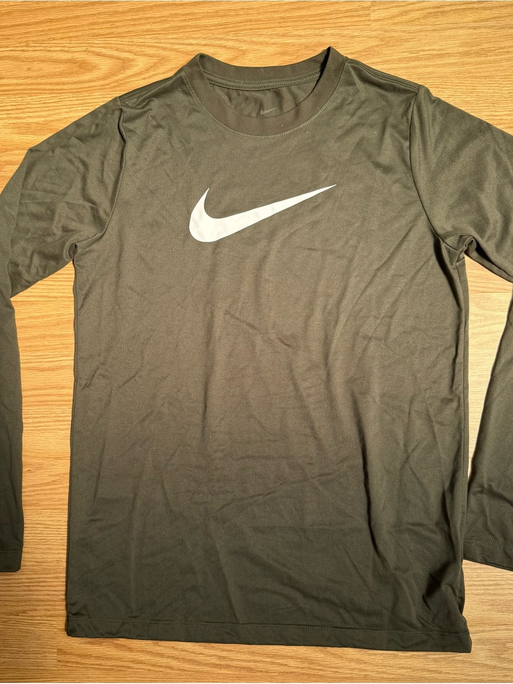 Nike Olive Long Sleeve Swoosh Performance Tee